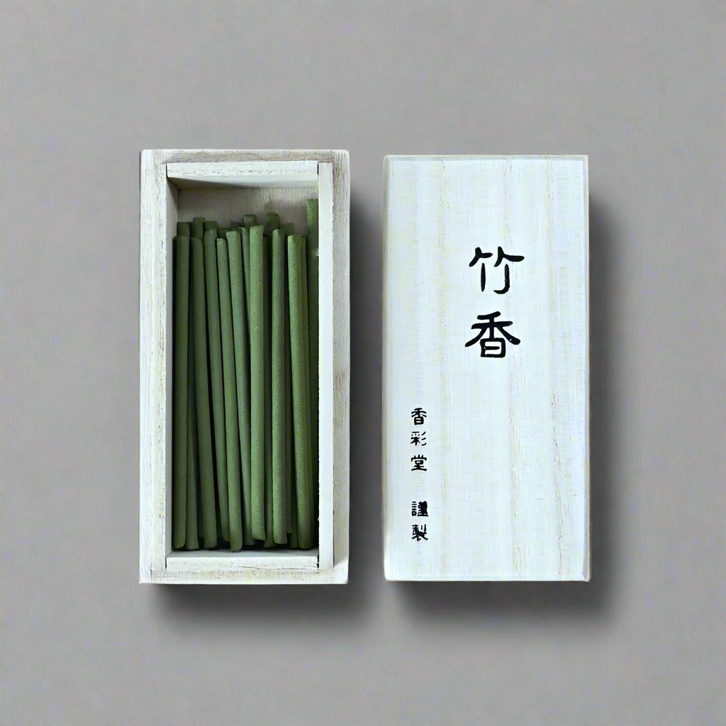 Takekou Japanese incense with bamboo scent by Kousaido, made in Kyoto, Japan.