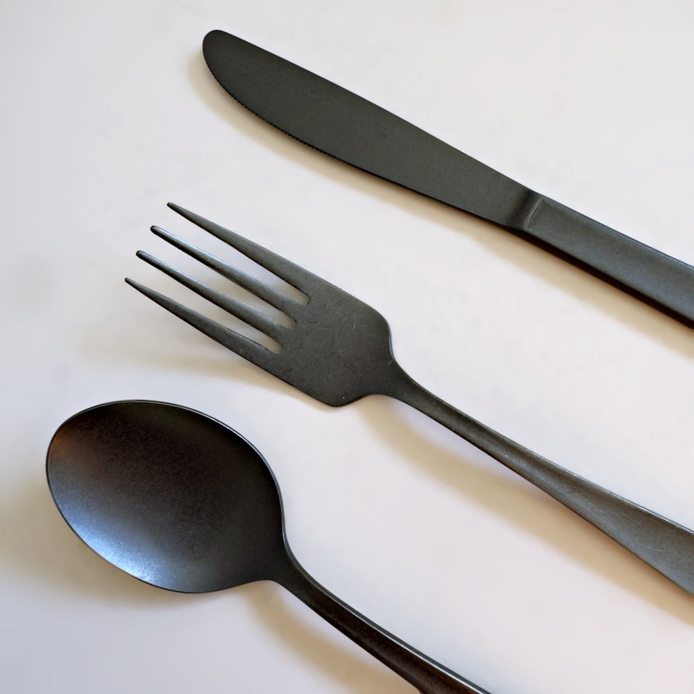 Lava Stone Matte Black Dessert Spoon