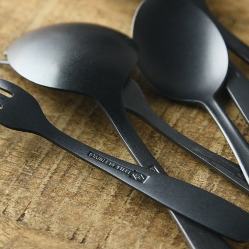 Lava Stone Matte Black Dessert Fork
