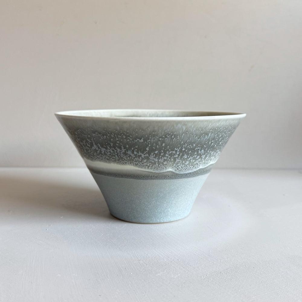 Icicle large bowl: hand crafted by Sinkogama in Mino, Gifu, Japan. Unique glaze captures nature's beauty. Available at Toka Ceramics.
