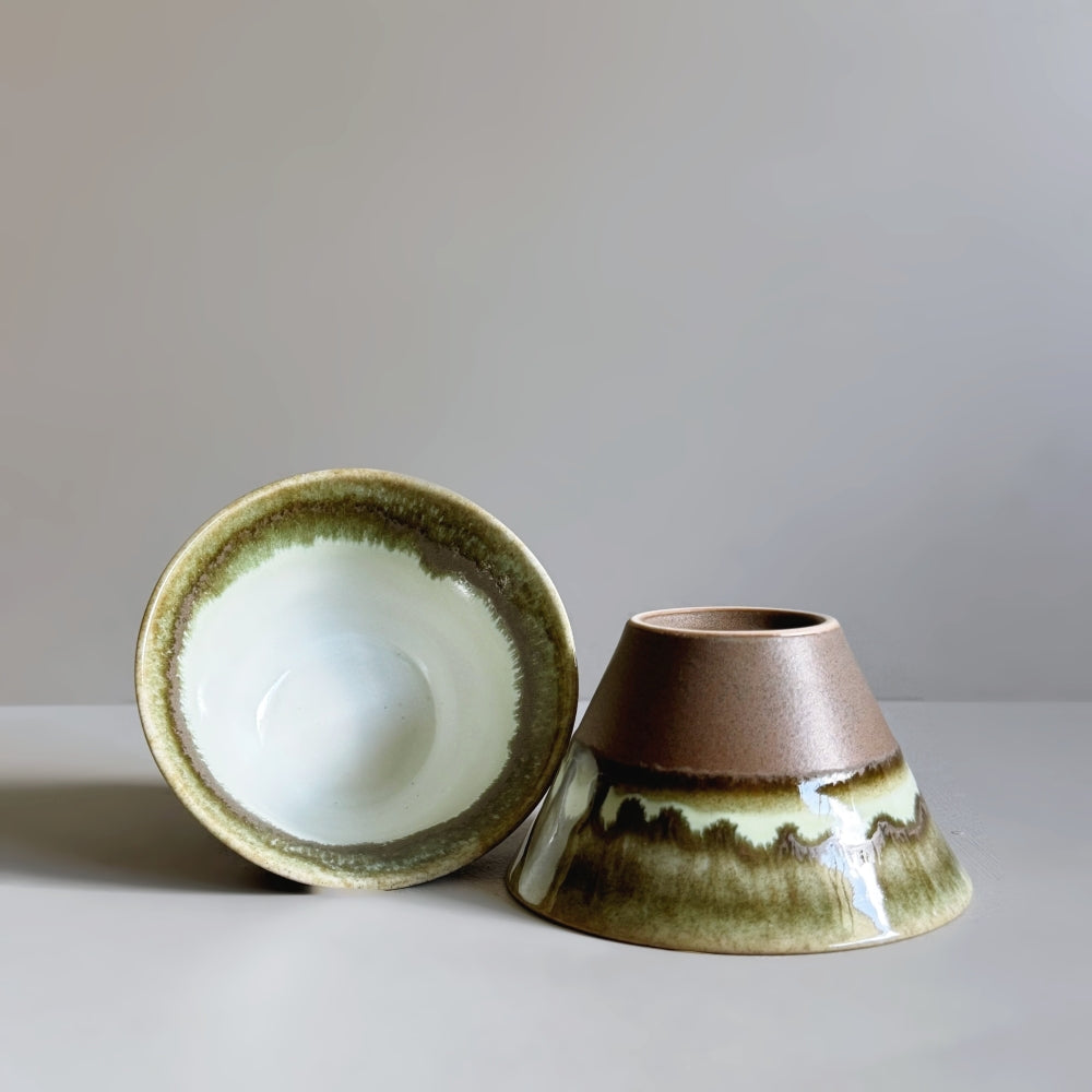 Japanese Mino ware small bowl in brown glaze Made in Gifu, Japan. Available at Toka Ceramics.