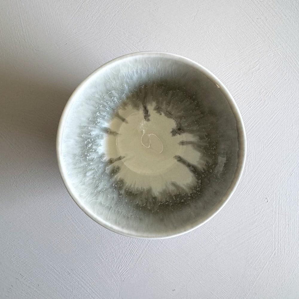 Icicle small bowl: hand crafted by Sinkogama in Mino, Gifu, Japan. Unique glaze captures nature's beauty. Available at Toka Ceramics.