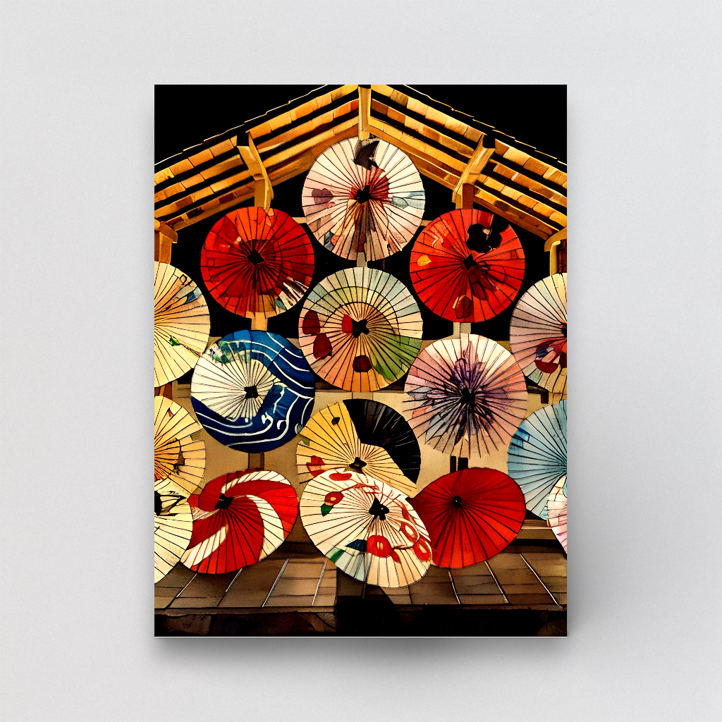 Greeting Card - Wagasa - Japanese Umbrellas