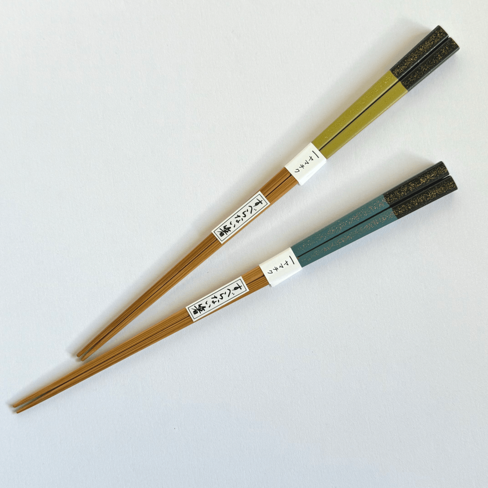 Yamachiku bamboo chopsticks Kinsha in blue. Handcrafted in Kumamoto, Japan. Available at  Toka Ceramics.