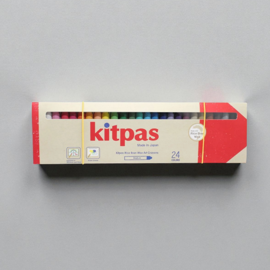 Kitpas Medium Stick Rice Wax Crayons 24 Colours