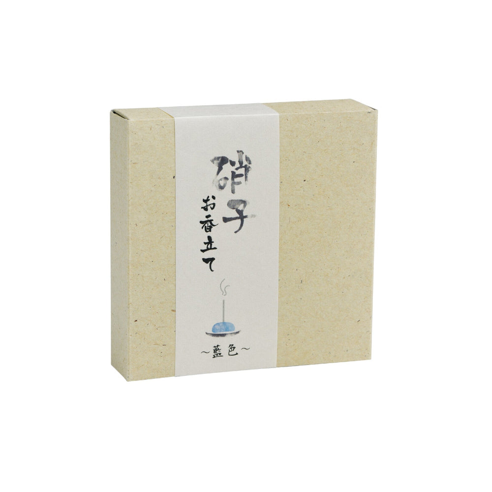 Handcrafted Japanese glass incense holder by Kousaido. Available at Toka Ceramics.