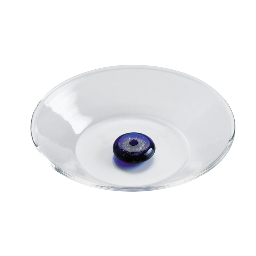 Handcrafted Japanese glass incense holder by Kousaido. Available at Toka Ceramics.