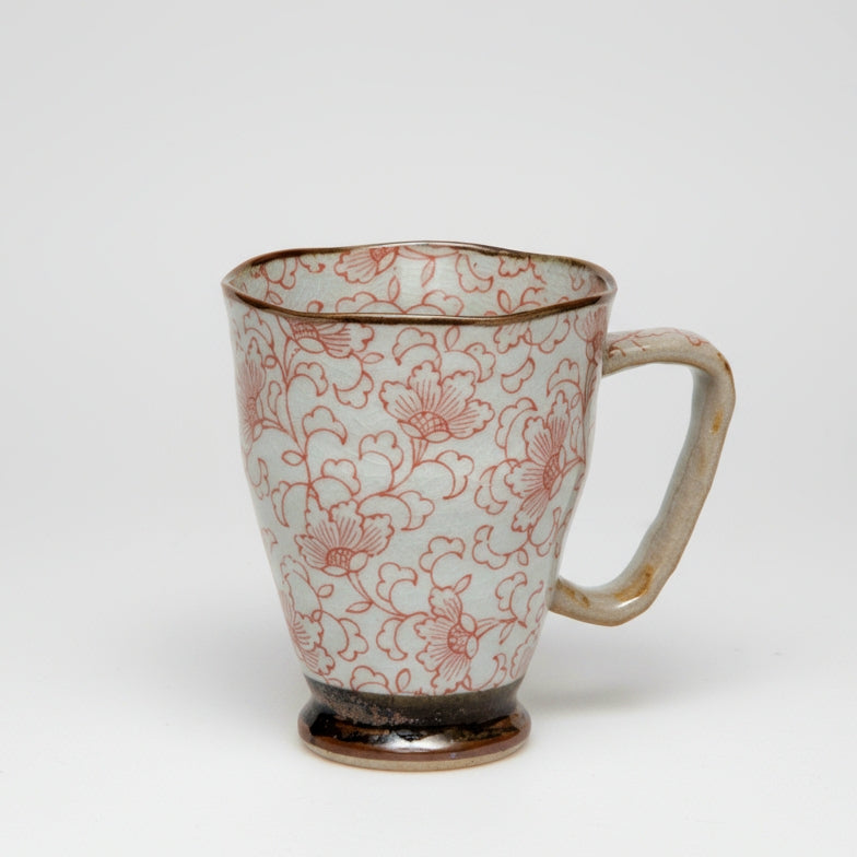 Floral Large Mug - Red