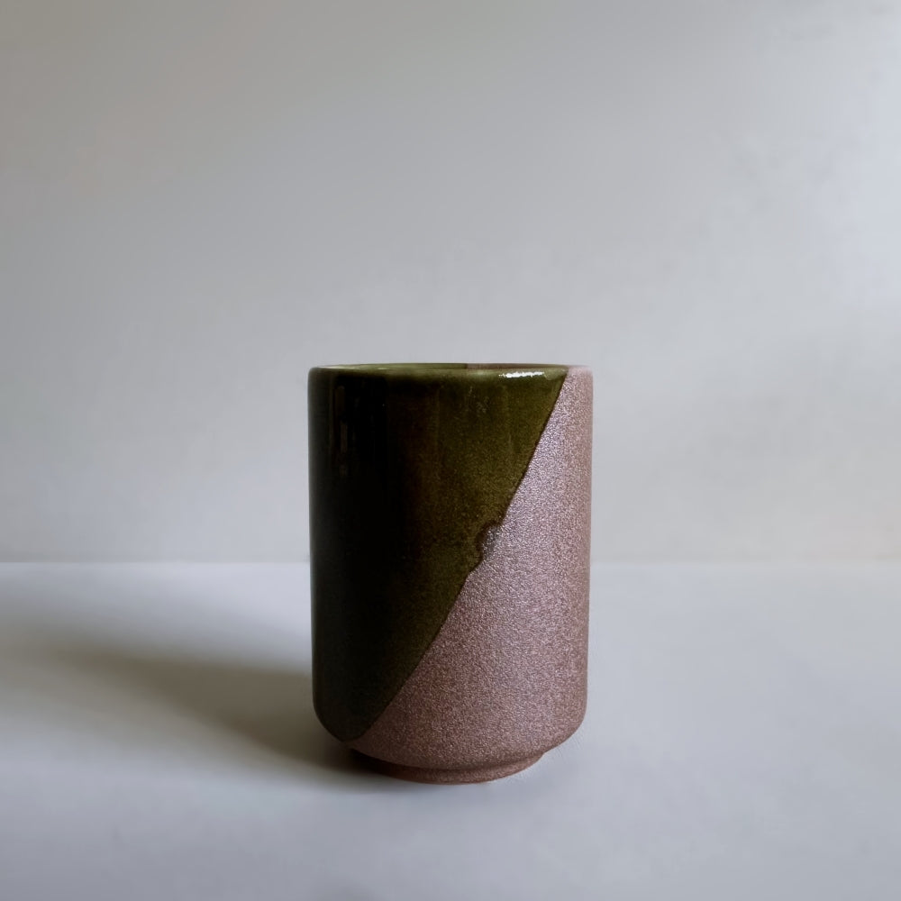 Dark brown yunomi tea cup, made in Japan, Mino Ware. Available at Toka Ceramics.