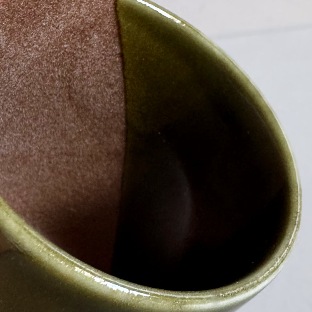 Dark brown yunomi tea cup, made in Japan, Mino Ware. Available at Toka Ceramics.