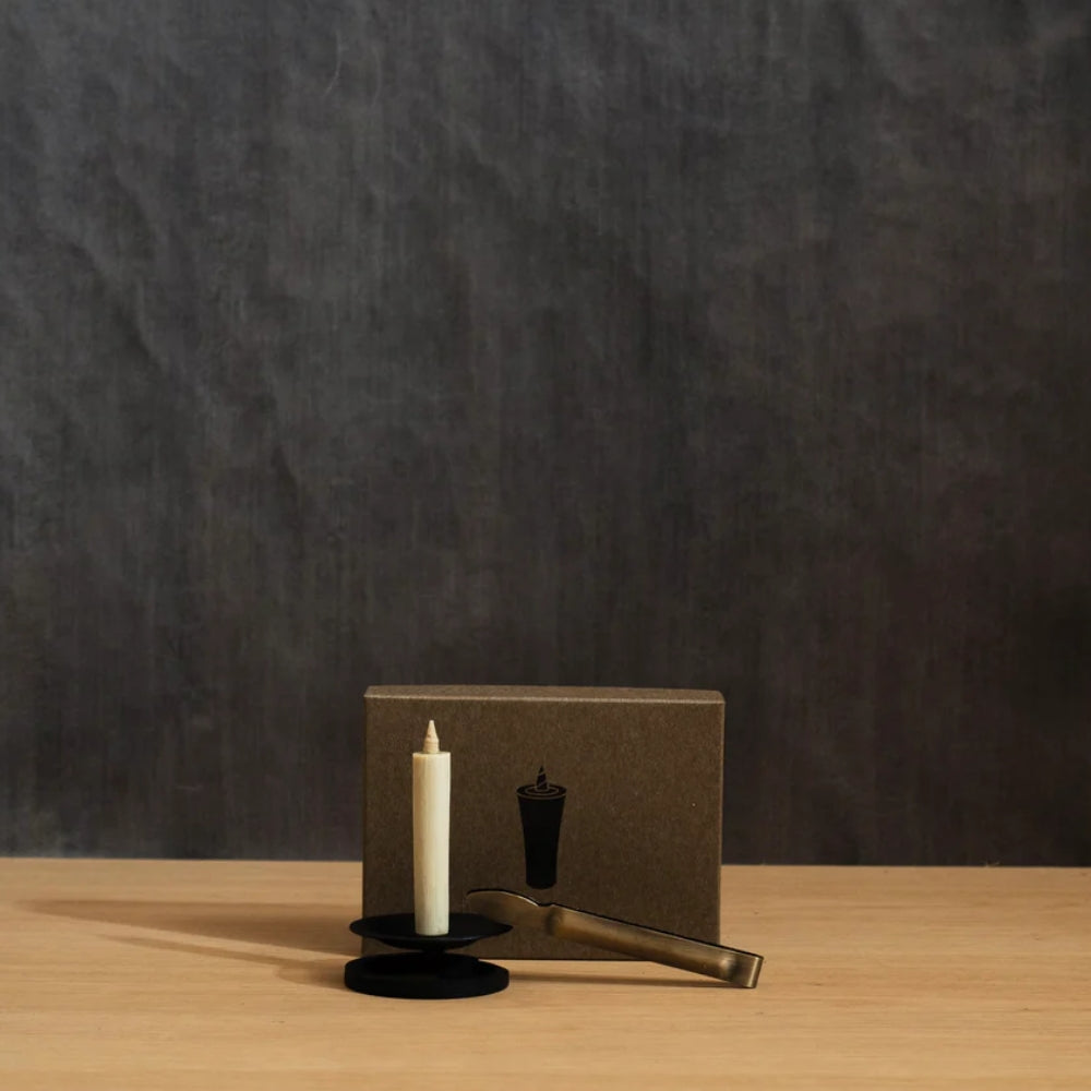 Japanese Sumac Wax Candles [7cm] - Set of 10 with a brass wick trimmer