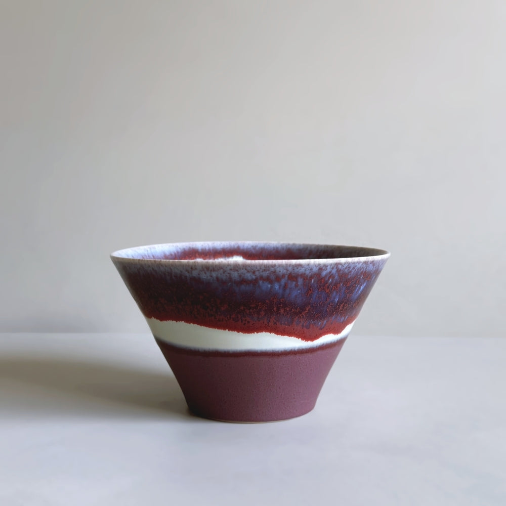 Japanese dark purple and red glazed bowl, medium size. Made in Gifu, Japan. Available at Toka Ceramics.