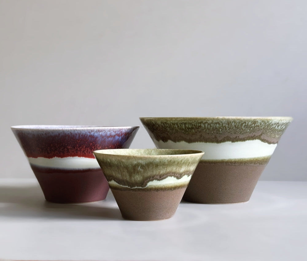 Japanese large bow in brown glaze. Made in Gifu, Japan. Available at Toka Ceramics.