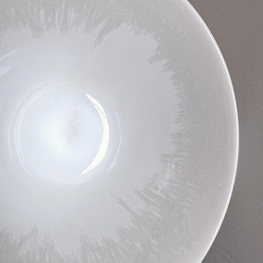 Japanese Soribachi Large Yuki Ceramic Bowl in Elegant White Colour – Handcrafted Excellence from Japan, Available at Toka Ceramics.