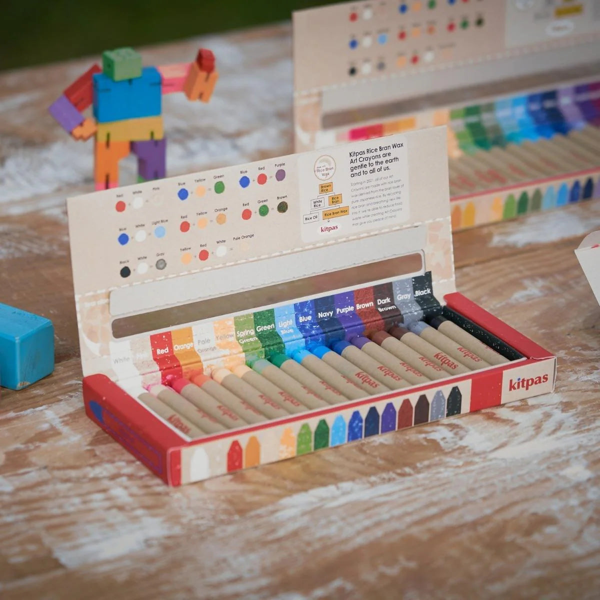 Kitpas Medium Stick Rice Wax Crayons 16 Colours