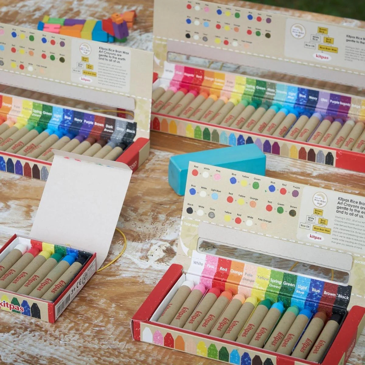 Kitpas Medium Stick Rice Wax Crayons 24 Colours